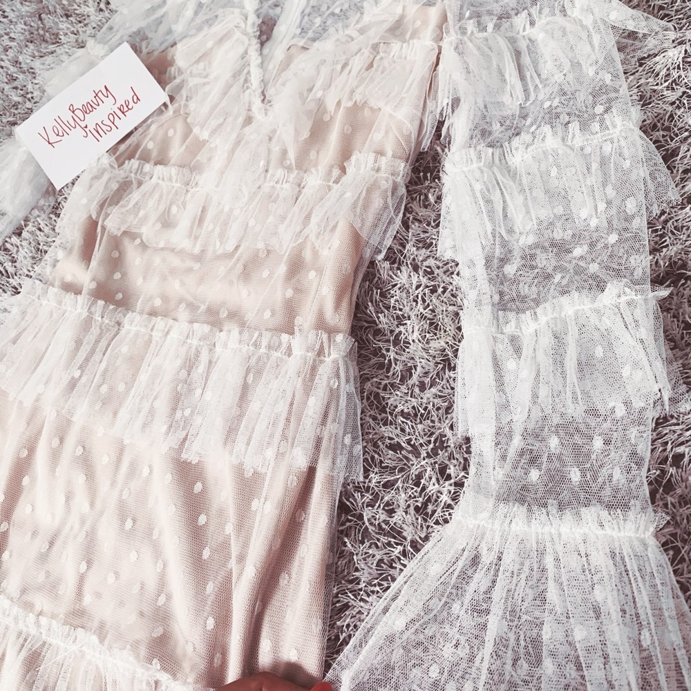 White Ruffle Mini Dress - Picture 4 of 6